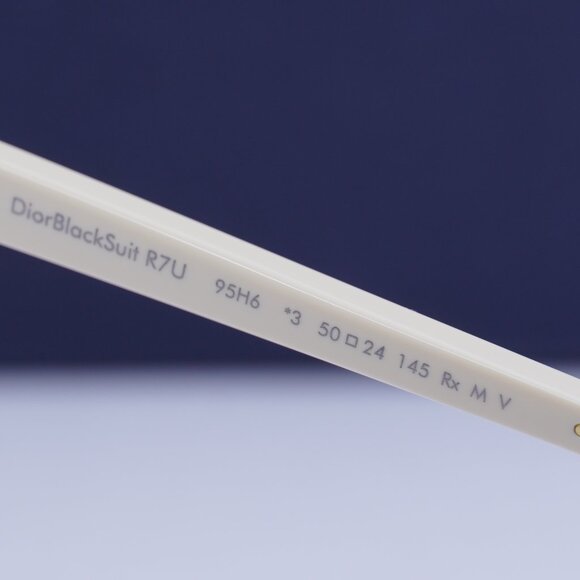 Dior DIORBLACKSUIT R7U 95H6 Round Sunglasses - Ivory/Gold/Green Mirror - Picture 9 of 10